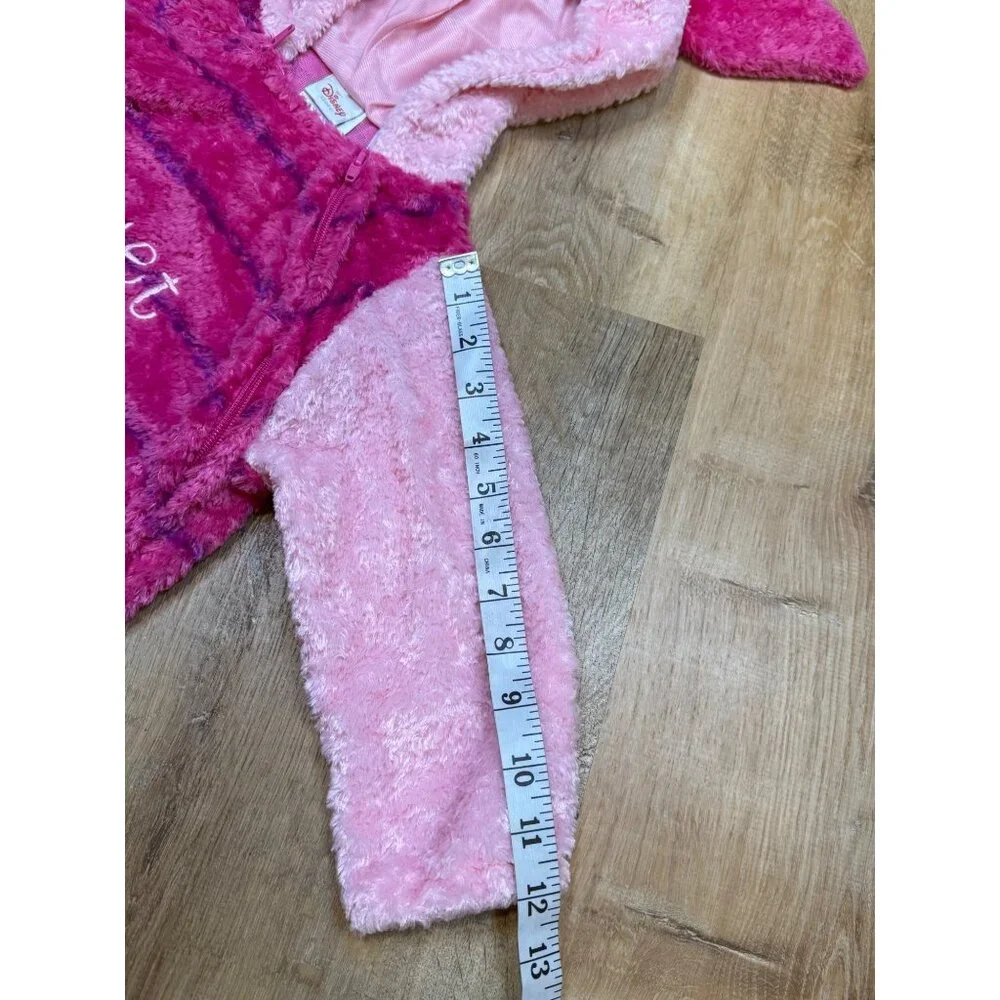 Vintage Y2K Disney Store Piglet Costume Fuzzy Plush Pink Hooded 24M